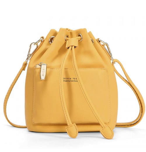 Leather Bucket Shoulder Bag