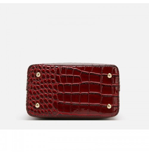 Croc Embossed Leather Bag