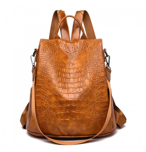 Leather Anti Theft Backpack Women