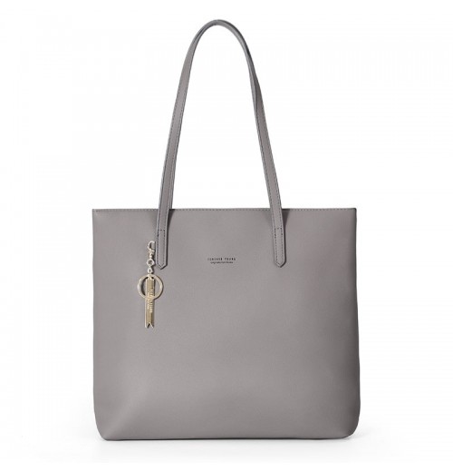 Faux Leather Tote Bag With Zipper