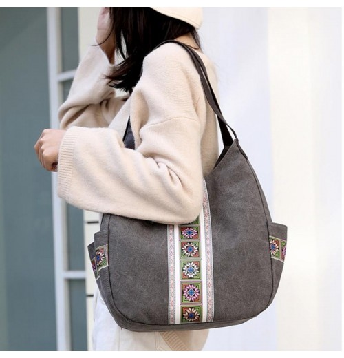 Zip Top Canvas Tote Bag