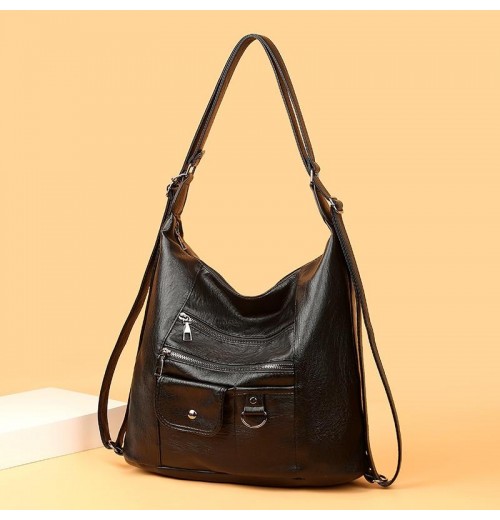 Vegan Leather Tote Bag With Zipper