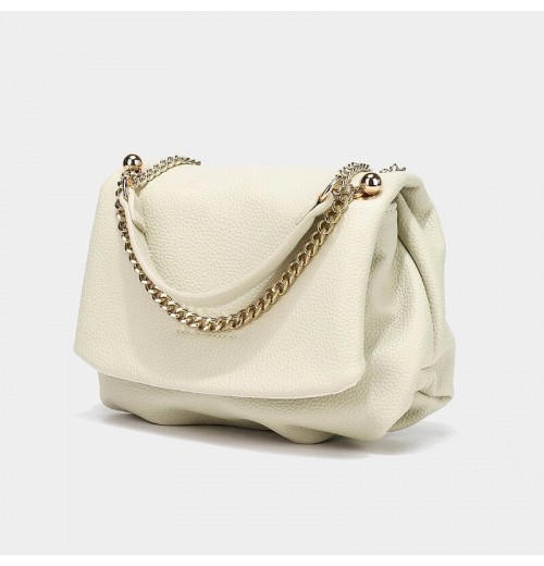 White Shoulder Bag With Chain Strap